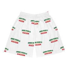 Load image into Gallery viewer, Basketball Shorts — "Good People, Racism" All-Over Print Athletic Shorts