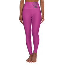 Load image into Gallery viewer, High-Waisted Pink Yoga Leggings — 400 Degrees Logo