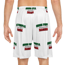 Load image into Gallery viewer, Basketball Shorts — "Good People thin Reparations between Racism" All-Over Print