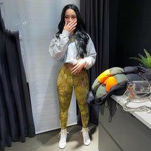 Load image into Gallery viewer, Tie Dye Print Sporty Skinny Leggings For Women High Waist Casual Wear Athleisure Pants Patchwork Slim Fashion Leggins