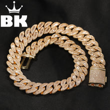 Load image into Gallery viewer, THE BLING KING Moon Square Buckle Zirconia Tennis Lovely Top Quality Hiphop Necklace Luxury Full Iced Out CZ Jewelry