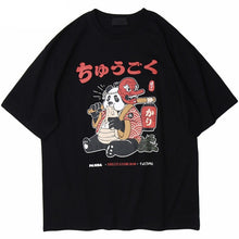 Load image into Gallery viewer, Japanese T Shirt Men Hip Hop Funny Fat Panda Samurai T-Shirt Summer Short Sleeve Tshirt Harajuku Cotton Streetwear Tees Shirt