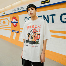 Load image into Gallery viewer, Japanese T Shirt Men Hip Hop Funny Fat Panda Samurai T-Shirt Summer Short Sleeve Tshirt Harajuku Cotton Streetwear Tees Shirt
