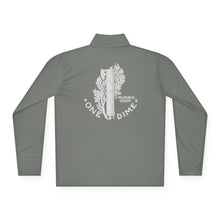 Load image into Gallery viewer, Quarter-Zip Pullover — 'One Dime' Vintage Coin Chest Logo
