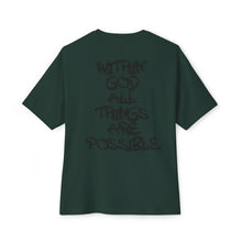 Load image into Gallery viewer, God Graphic Tee — "Within God All Things Are Possible" Oversized Boxy Shirt
