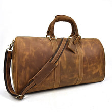 Load image into Gallery viewer, Men's Crazy Horse Leather Travel Bag Cow Leather Big Travel Duffel Durable Cowhide Weekend Bag Man Genuine Leather Luggage Bag
