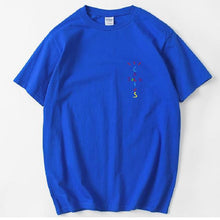 Load image into Gallery viewer, Rapper Travis Scott Cactus Jack Rainbow Alphabet Print T-Shirt Hip Hop Quality Cotton Short Sleeves Men Wome Oversized Tops
