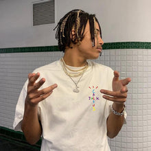 Load image into Gallery viewer, Rapper Travis Scott Cactus Jack Rainbow Alphabet Print T-Shirt Hip Hop Quality Cotton Short Sleeves Men Wome Oversized Tops
